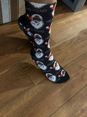 Open image in slideshow, Xmas Black Santa Socks(Sold Out)
