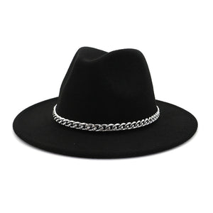 Open image in slideshow, Fedora Hat w/Removable Chain
