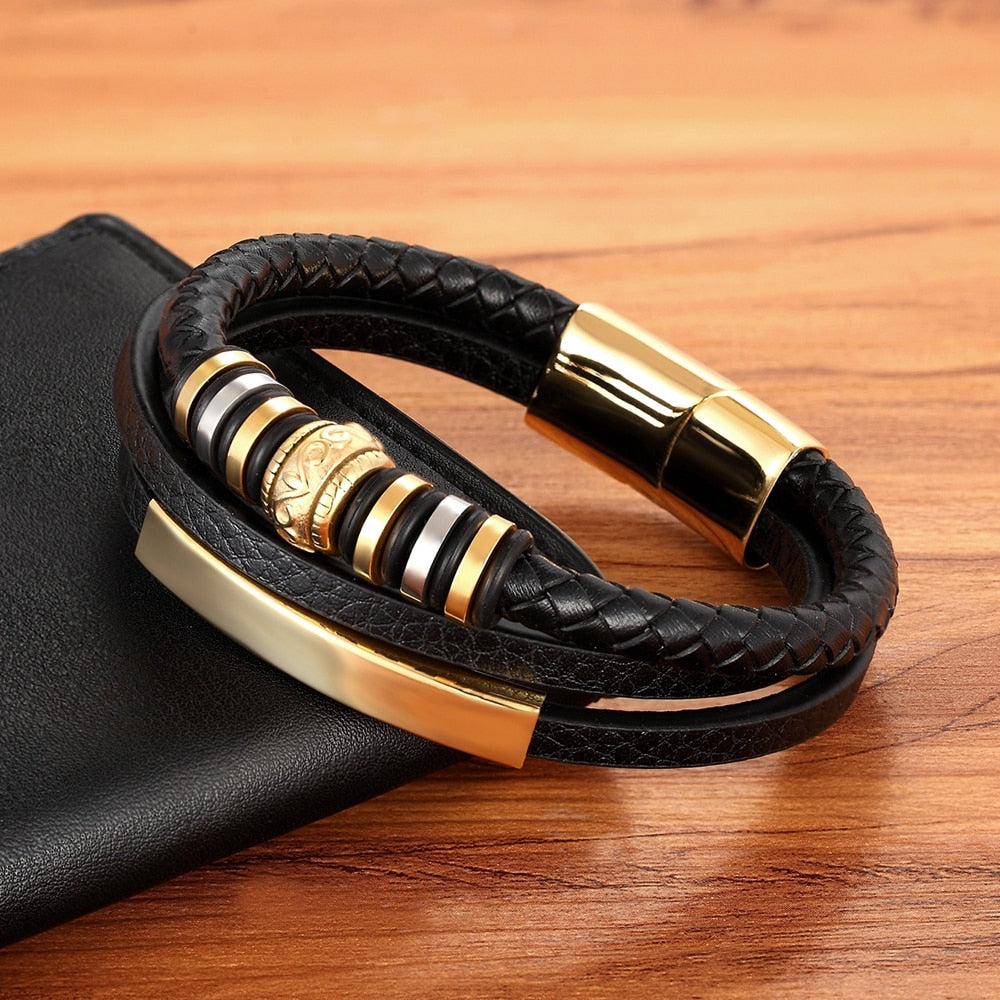Men’s Multi-Layer Leather Bracelet