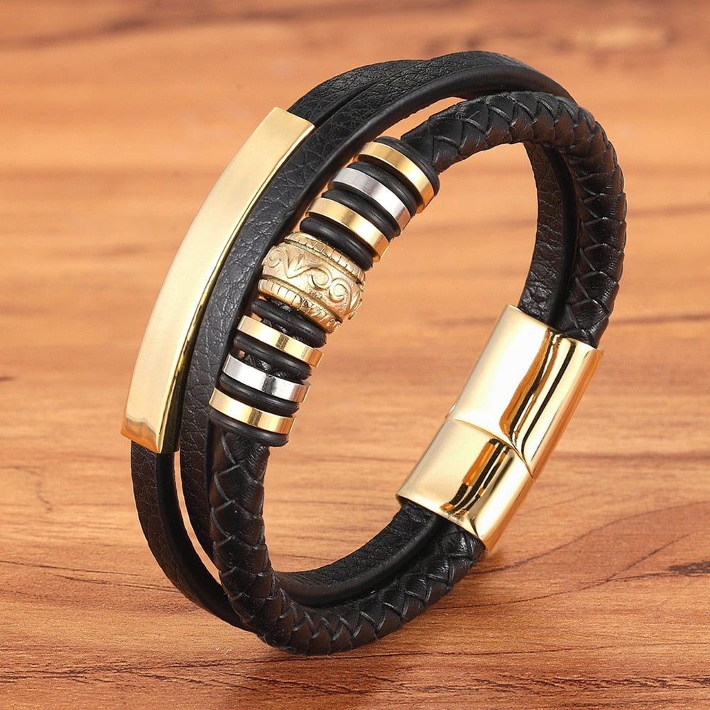 Men’s Multi-Layer Leather Bracelet
