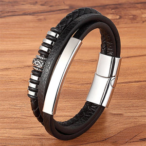 Open image in slideshow, Men’s Multi-Layer Leather Bracelet
